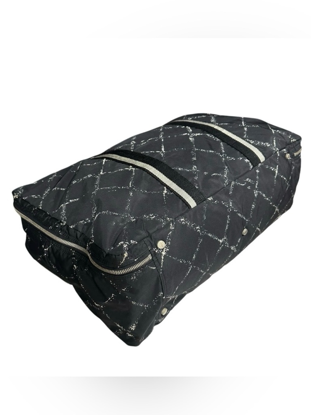 Chanel Travel Line Boston Bag Carry On Large Zippered Suitcase Bag - Picture 4 of 14